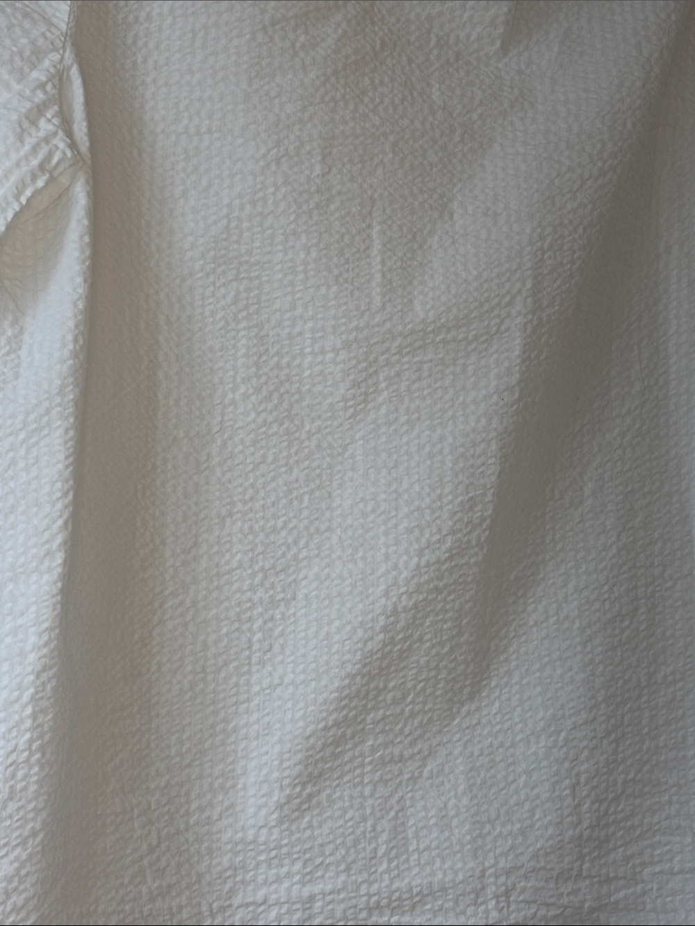 Textured White Long-Sleeve Blouse with Tie Cuffs - Picture 3 of 5